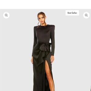 Mac Duggal Black Long Sleeve Gown